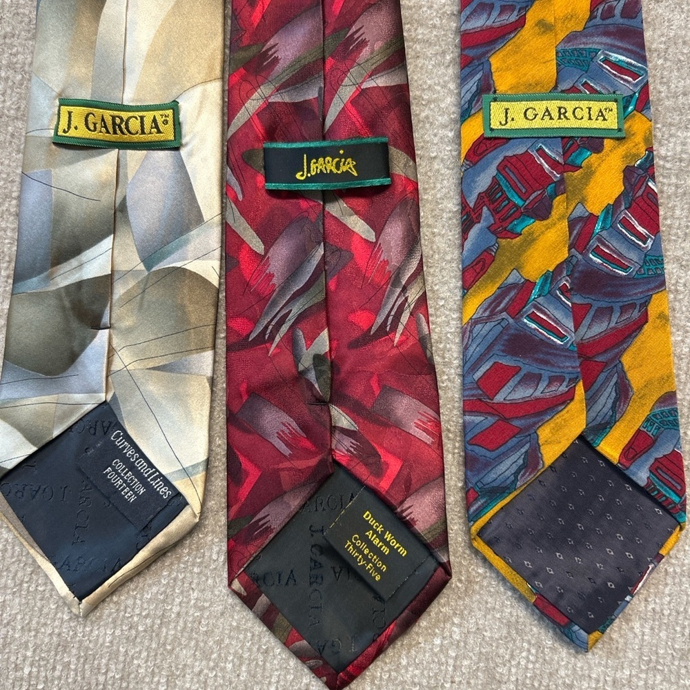 J. Garcia Men's Silk Tie Set - Red, Yellow, Blue 0411